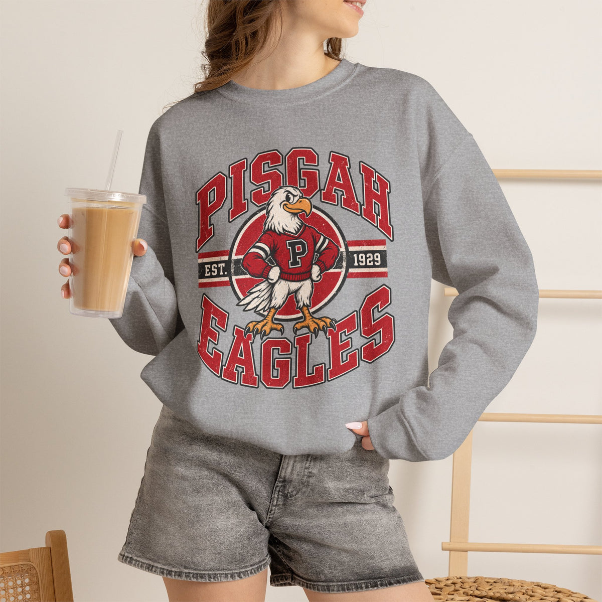 Pisgah Eagles Old School Mascot Crewneck