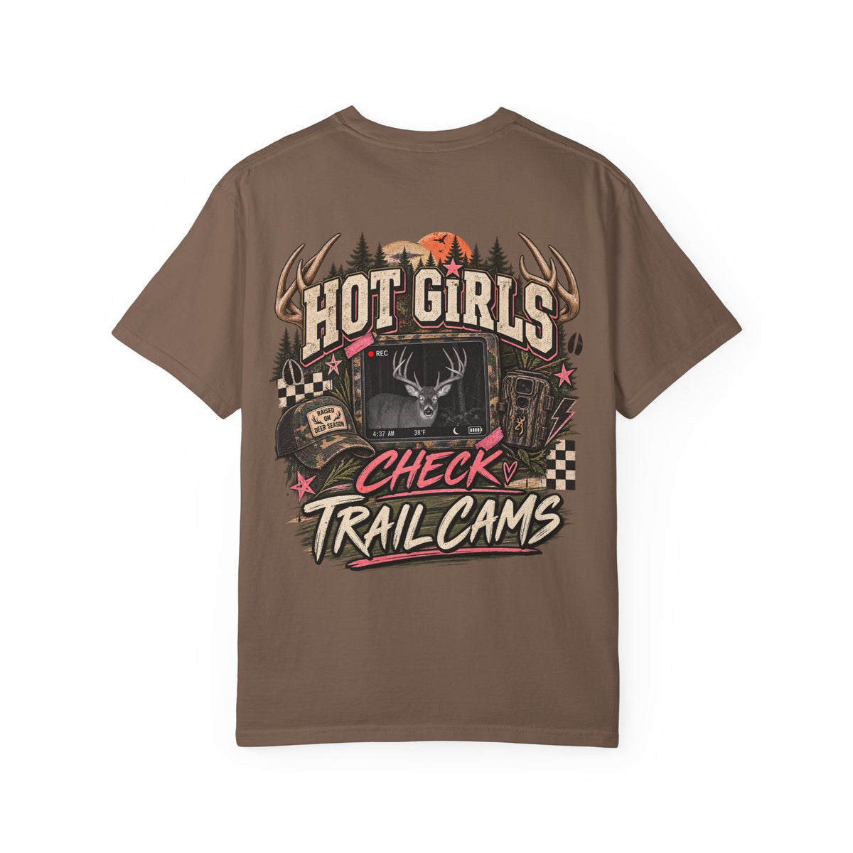 Hot Girls Check Trail Cams Vintage Hunting Tee