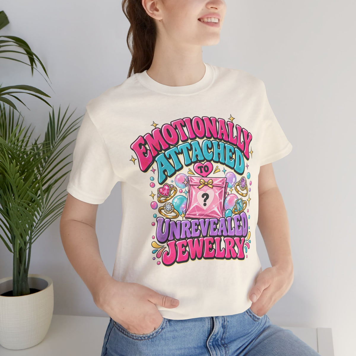 Emotionally Attached to Unrevealed Jewelry Graphic Tee