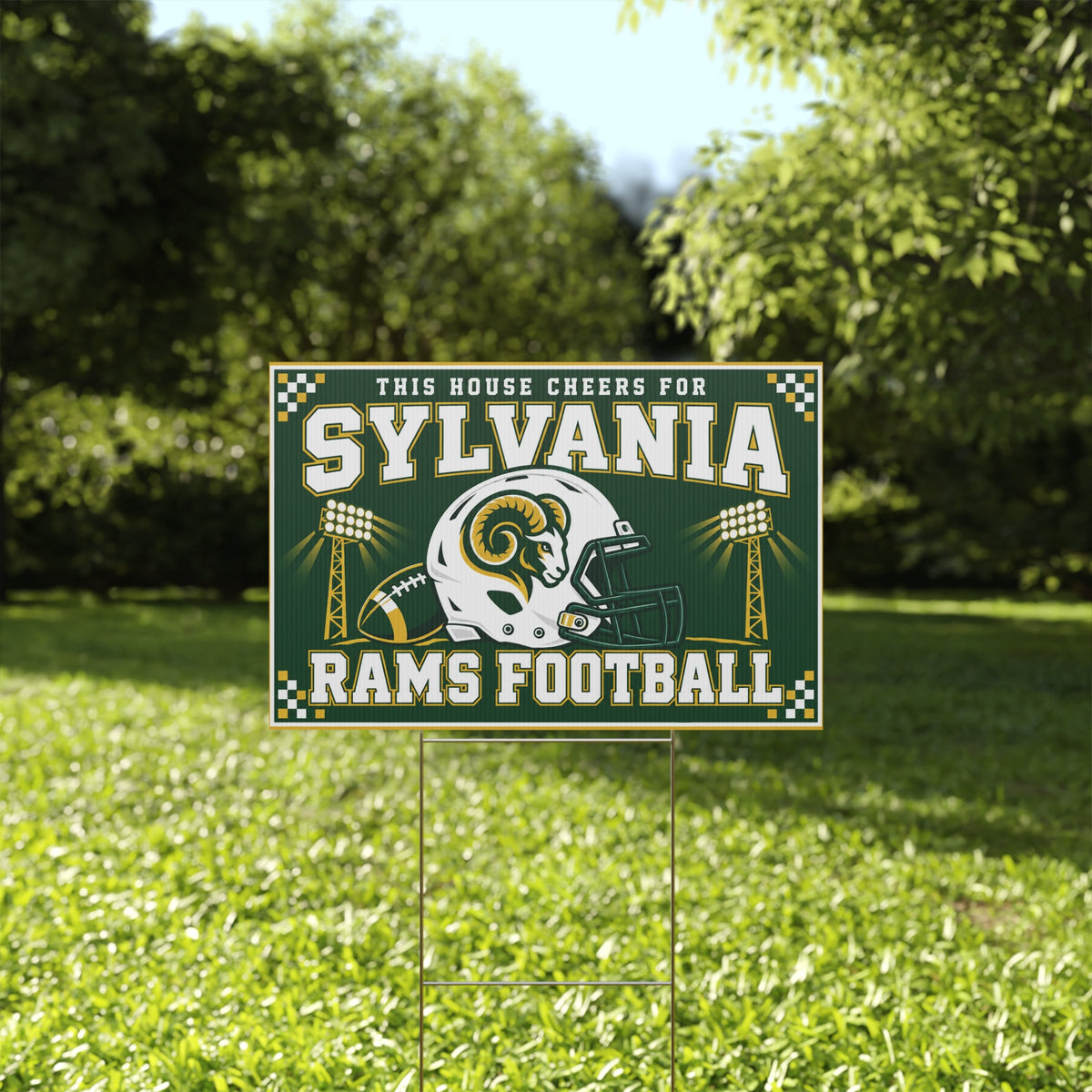 This House Cheers for Sylvania Rams Football Yard Sign