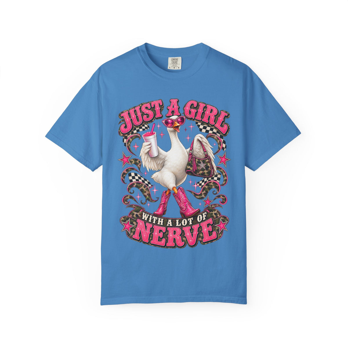 Just a Girl With a Lot of Nerve Comfort Colors Graphic Tee