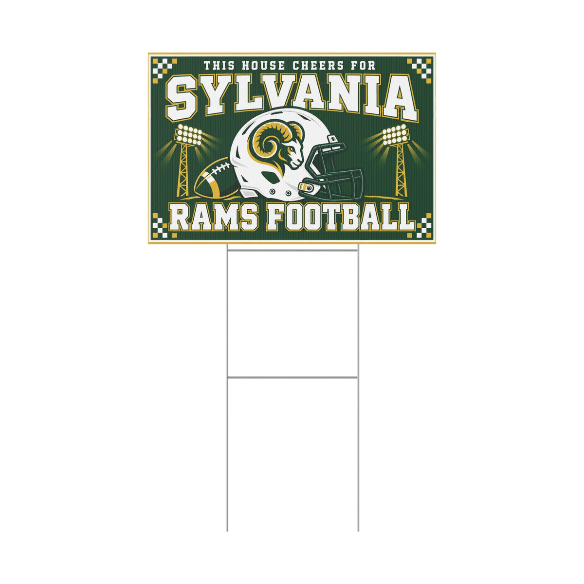 This House Cheers for Sylvania Rams Football Yard Sign
