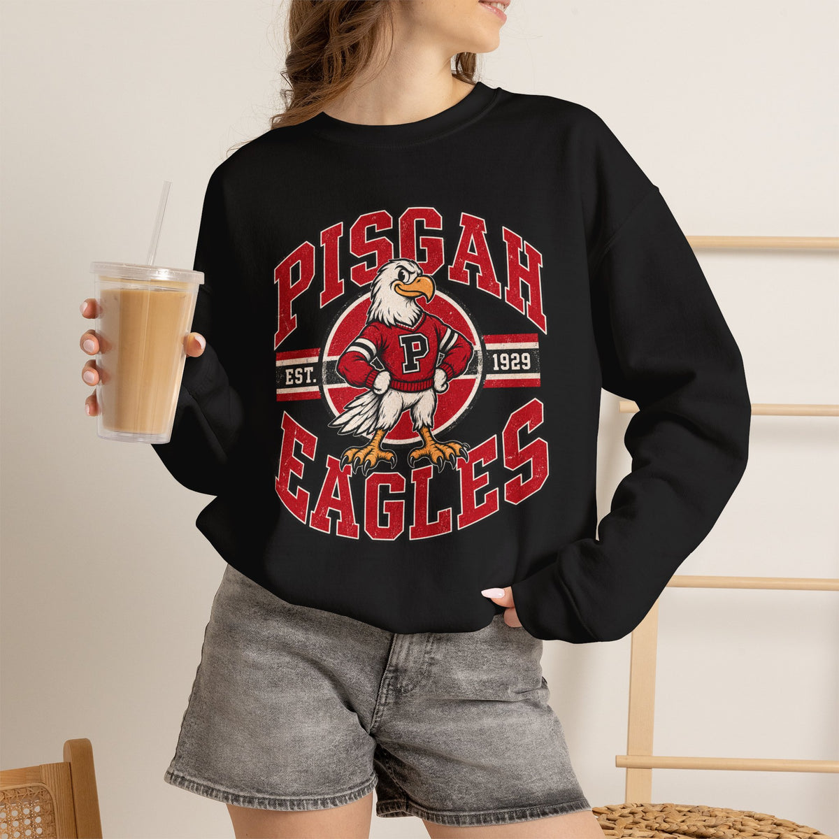 Pisgah Eagles Old School Mascot Crewneck
