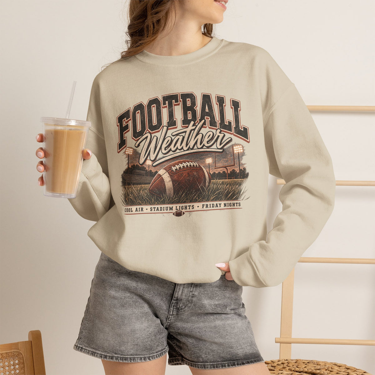 Football Weather Vintage Crewneck