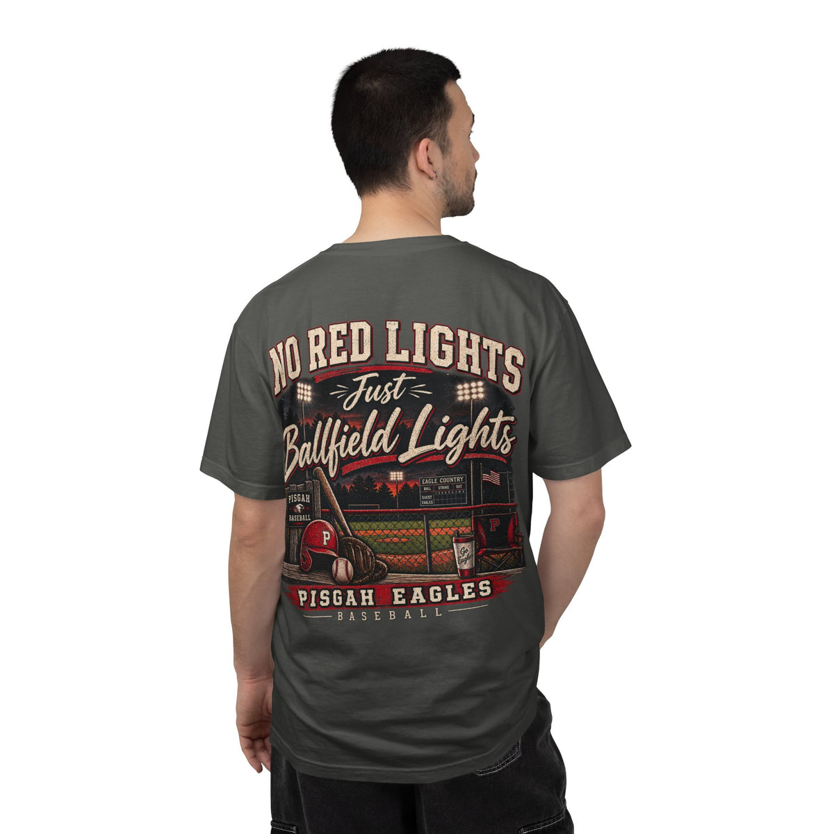 Pisgah Eagles No Red Lights Baseball Tee