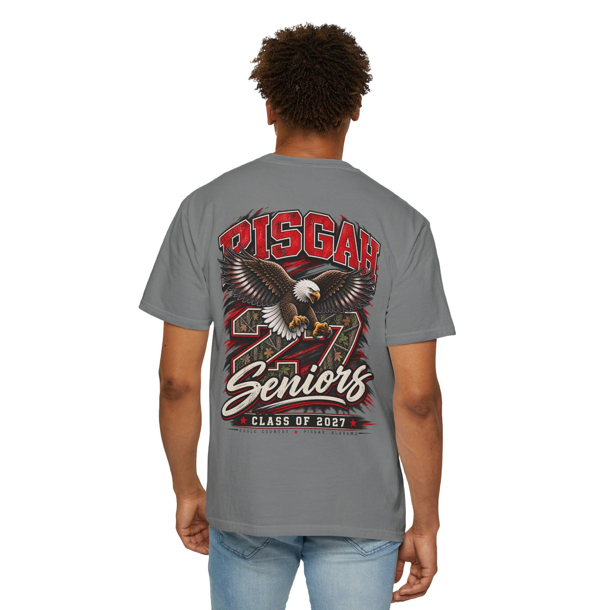 Pisgah Eagles Senior 2027 Camo Graphic Tee