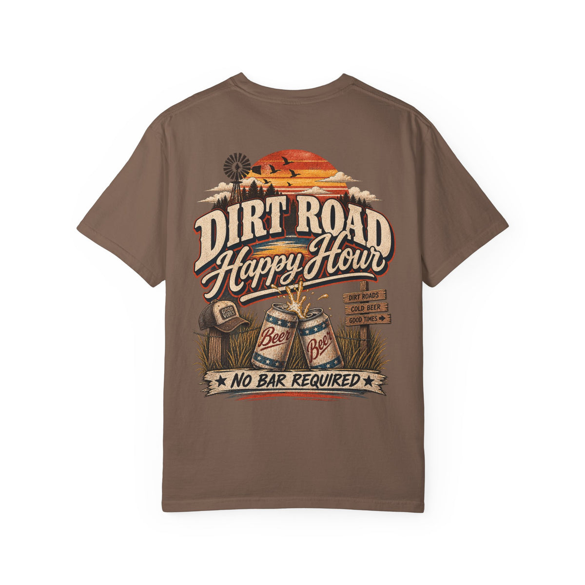 Dirt Road Happy Hour Comfort Colors Tee