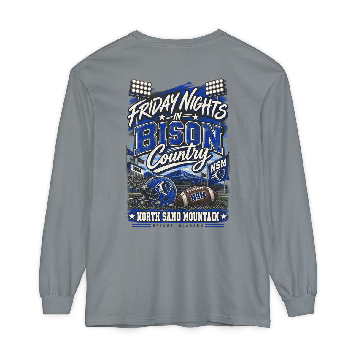 Friday Nights in Bison Country Comfort Colors Long Sleeve