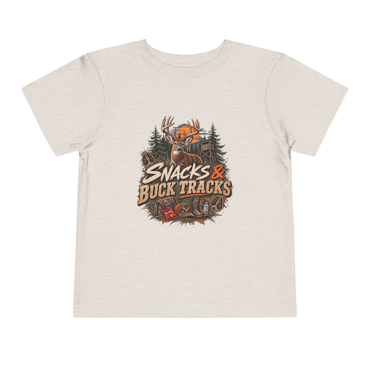 Snacks & Buck Tracks Toddler Short Sleeve Tee