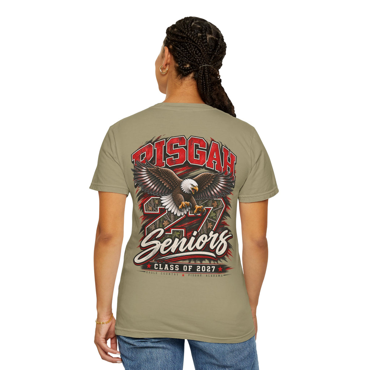 Pisgah Eagles Senior 2027 Camo Graphic Tee