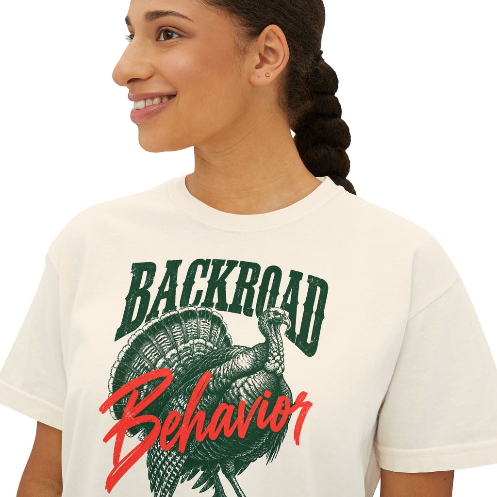 Backroad Behavior Boxy Crop Tee