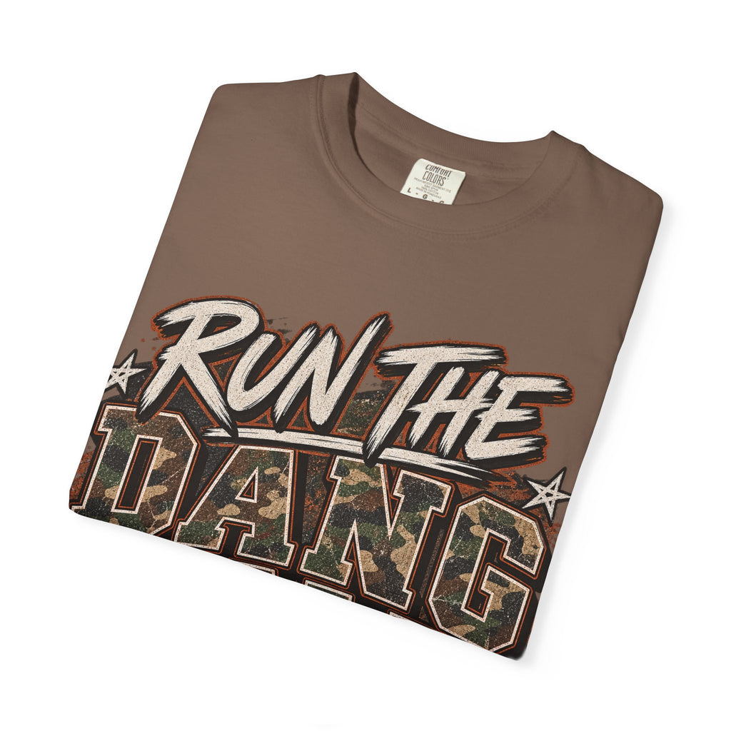 Run the Dang Ball Camo Football Tee