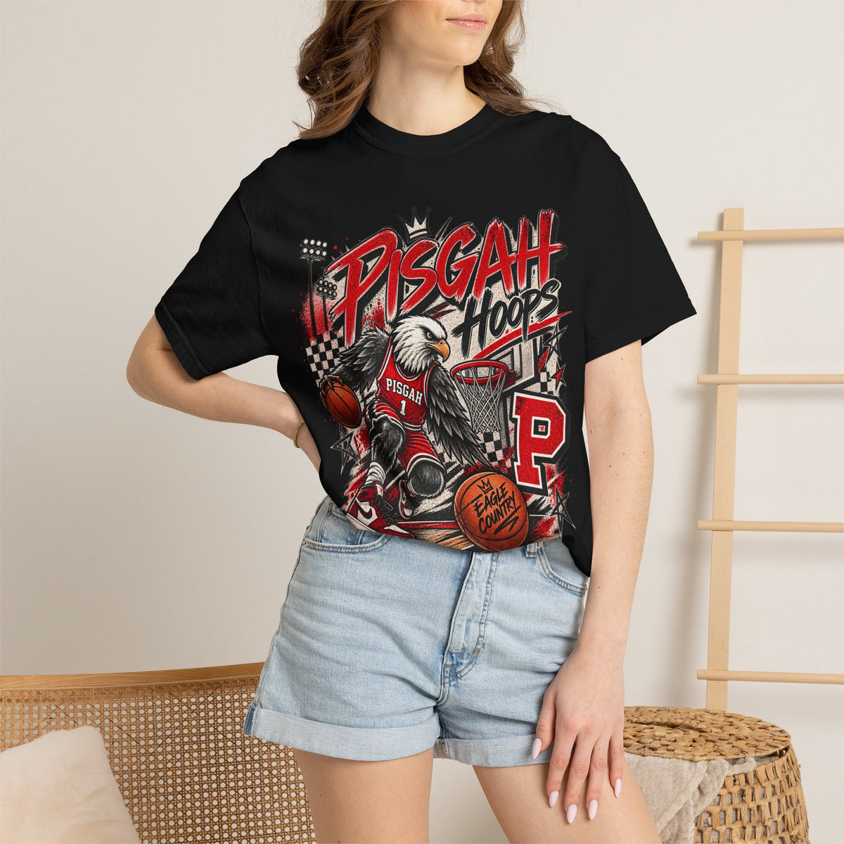 Pisgah Hoops Retro Basketball Graphic Tee
