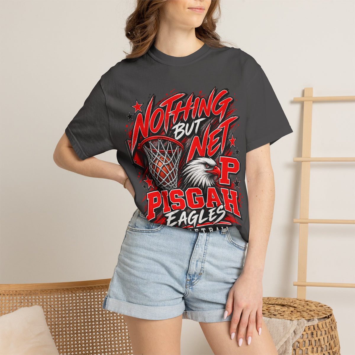 Pisgah Eagles Nothing But Net Basketball Graphic Tee