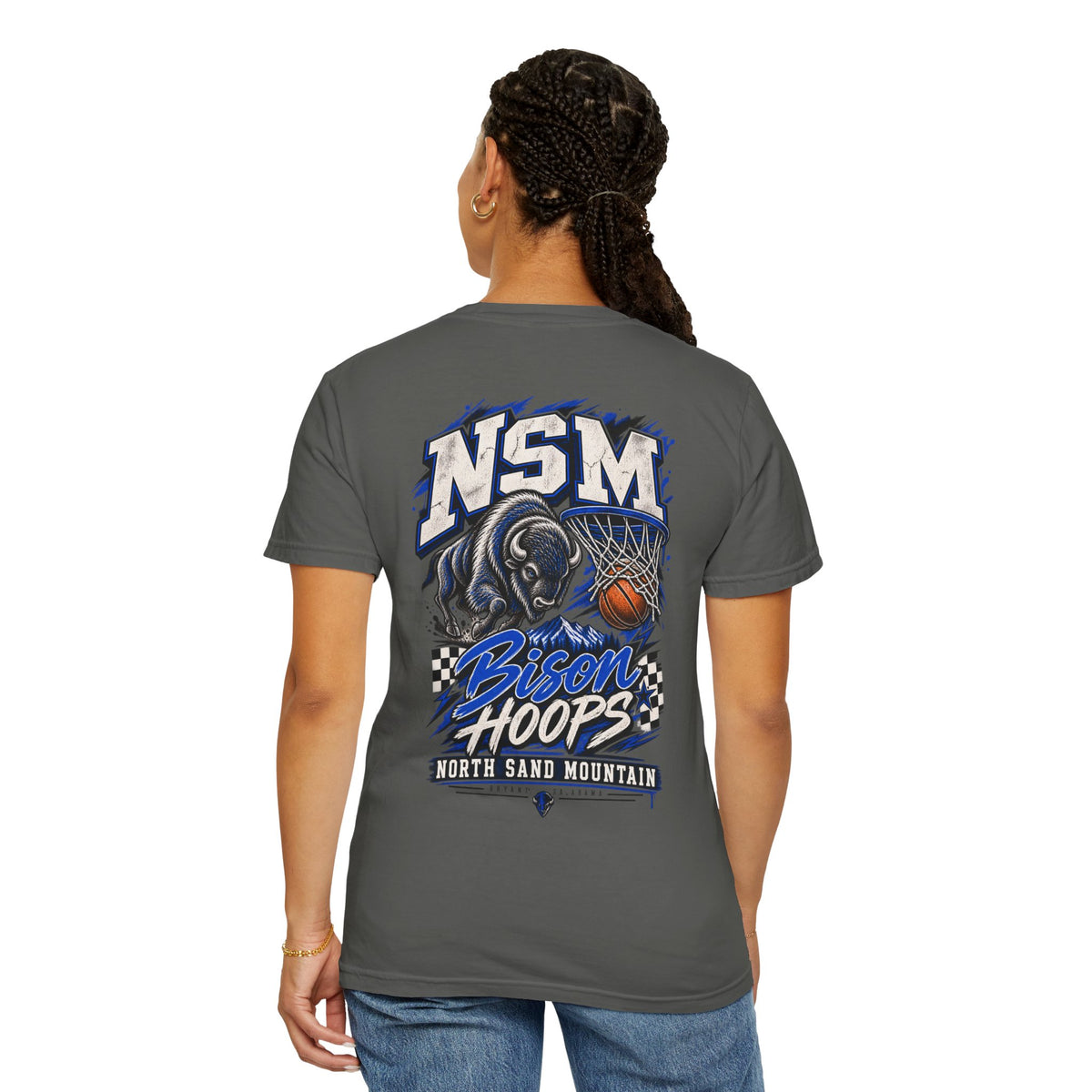 NSM Bison Hoops Front & Back Tee