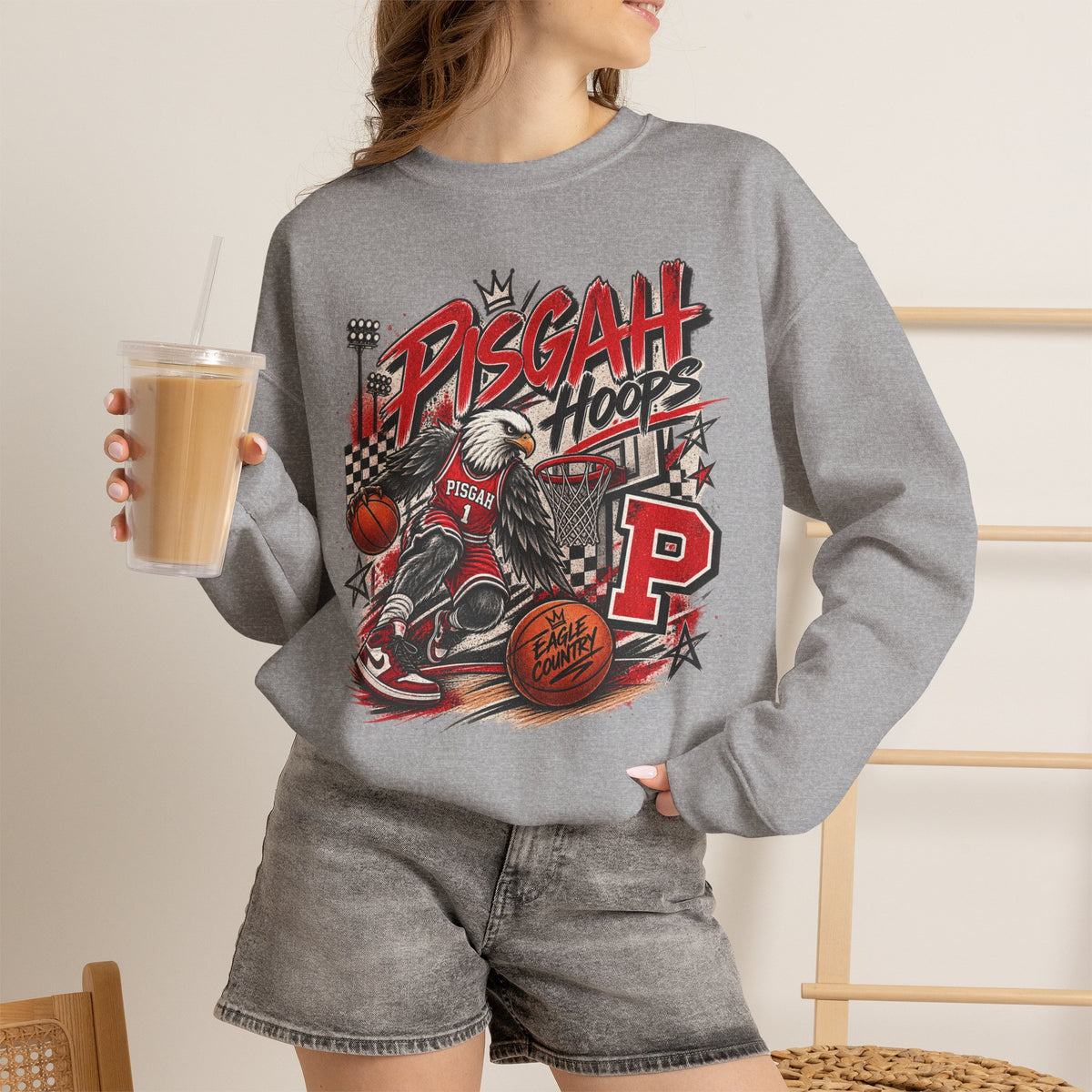 Pisgah Hoops Retro Basketball Crewneck