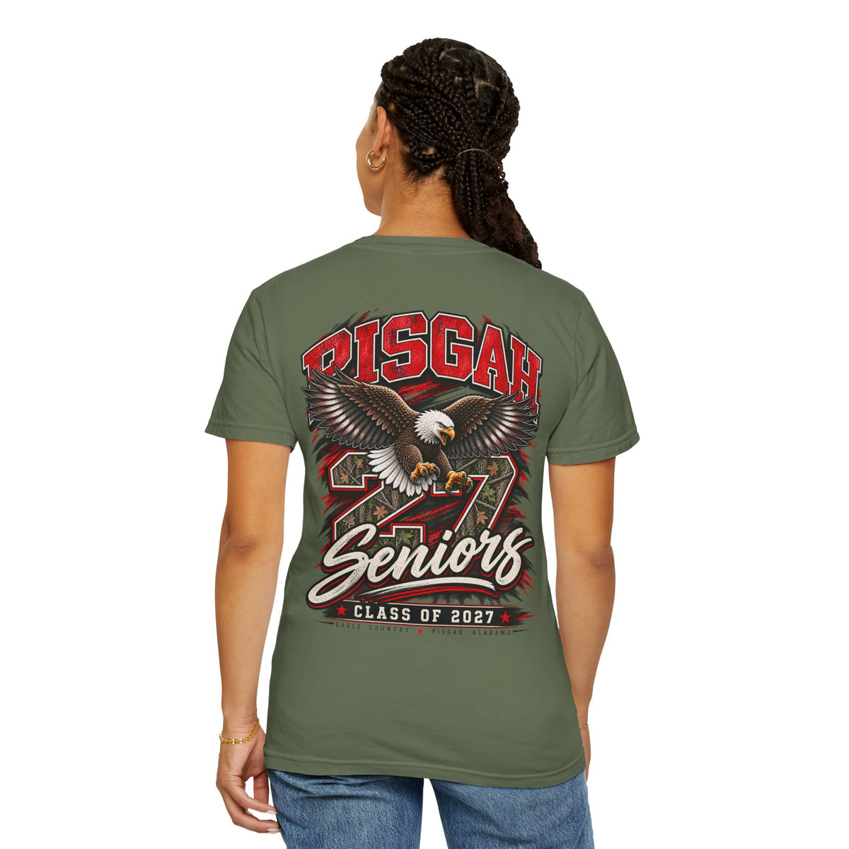 Pisgah Eagles Senior 2027 Camo Graphic Tee