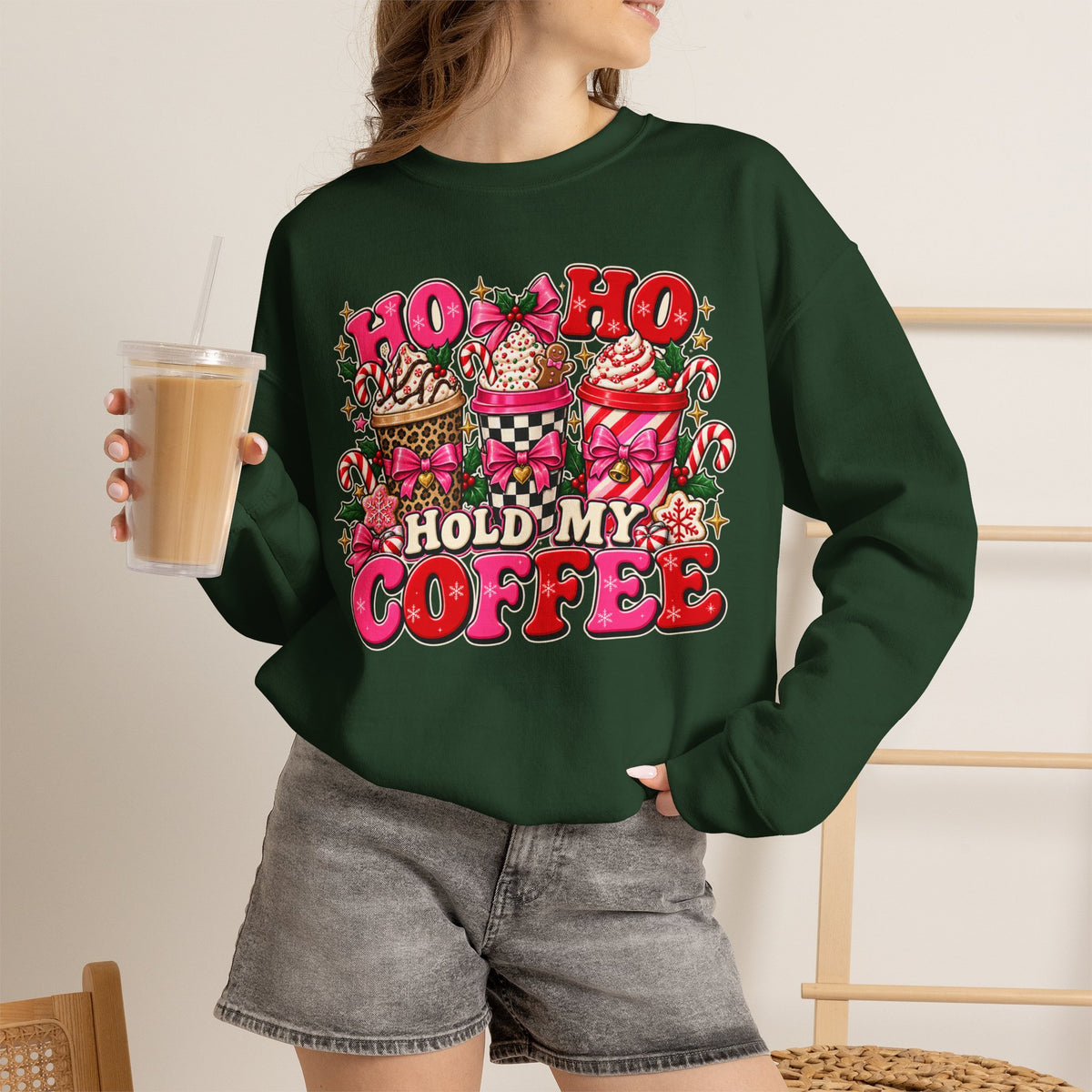 Ho Ho Hold My Coffee Christmas Crewneck