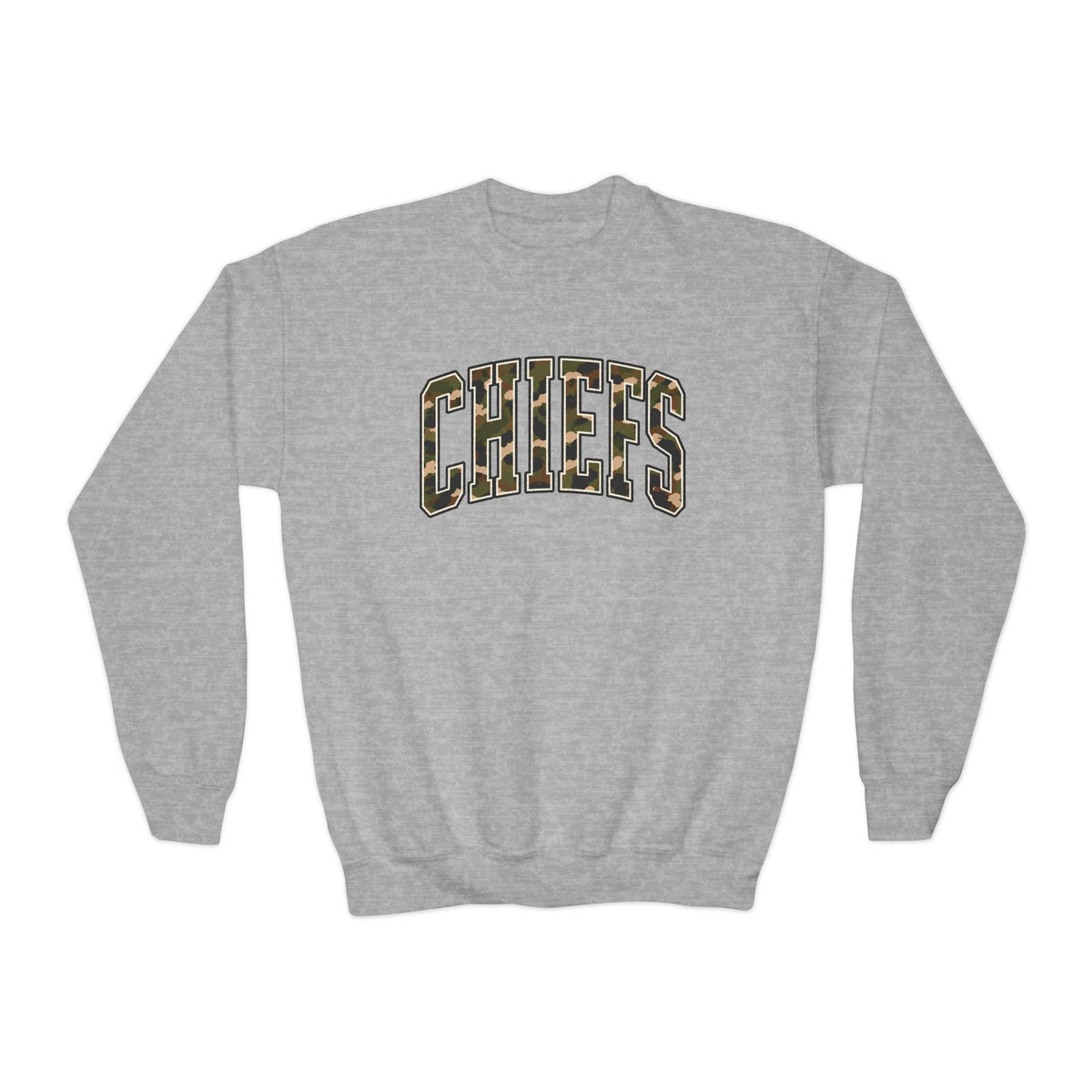 Youth Chiefs Vintage Camo Crewneck Sweatshirt