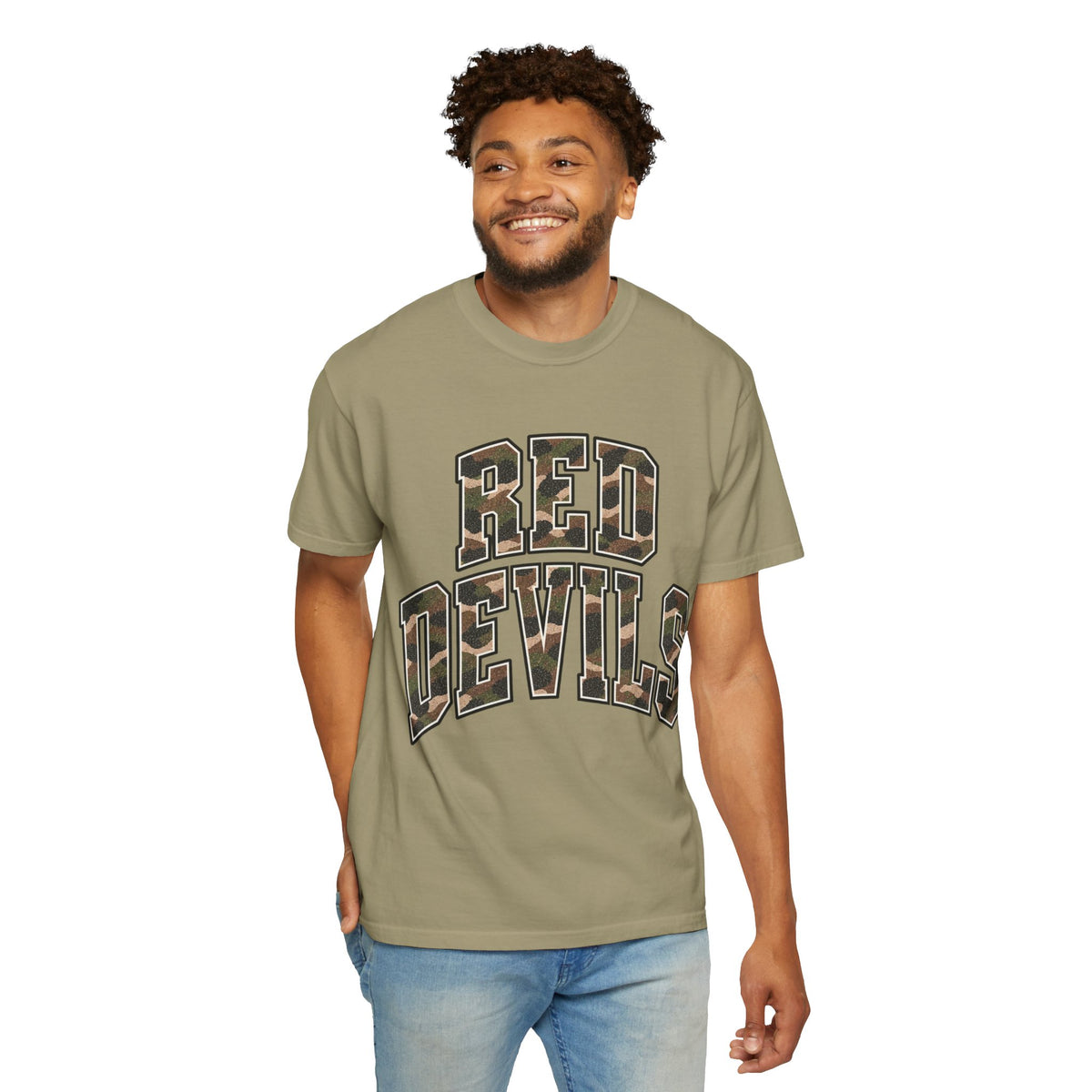 Red Devils Vintage Camo Comfort Colors Tee