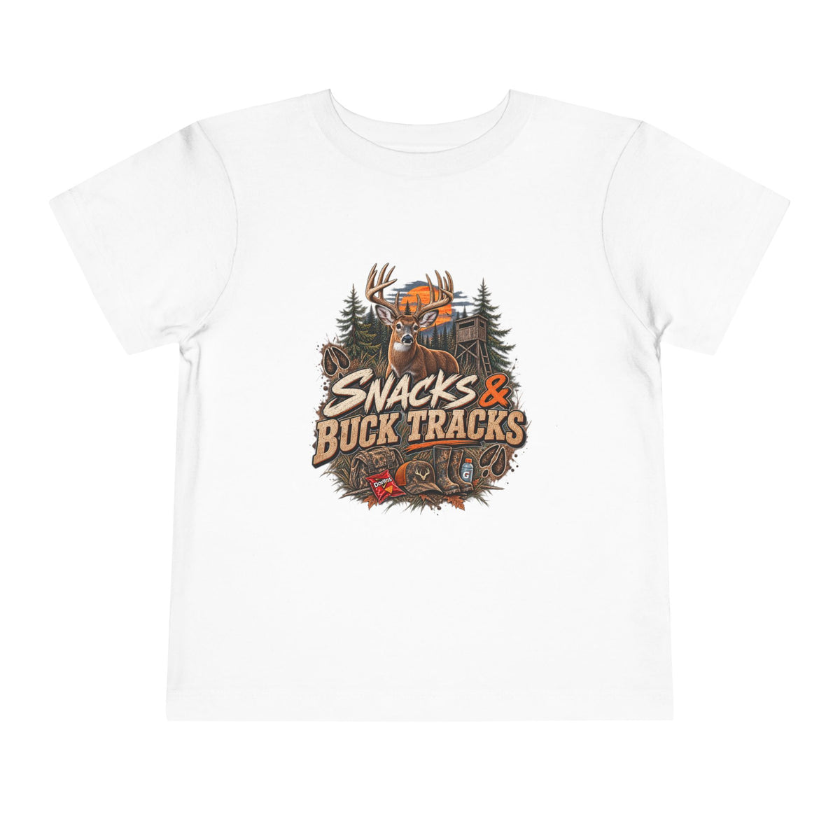Snacks & Buck Tracks Toddler Short Sleeve Tee