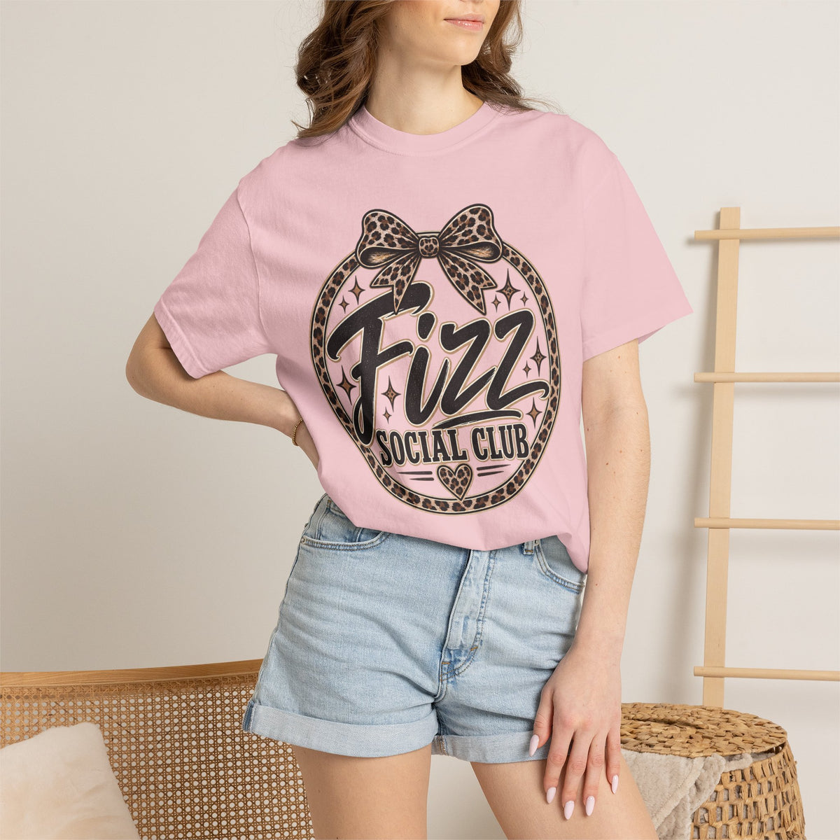 Fizz Social Club Vintage Leopard Graphic Tee