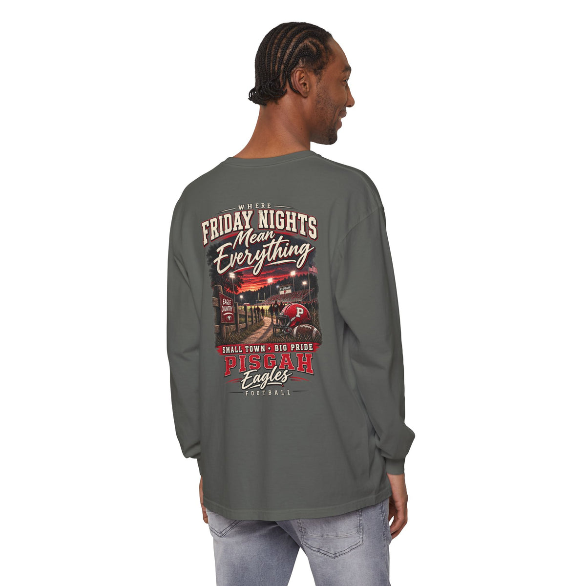 Pisgah Eagles Friday Night Lights Comfort Colors Long Sleeve