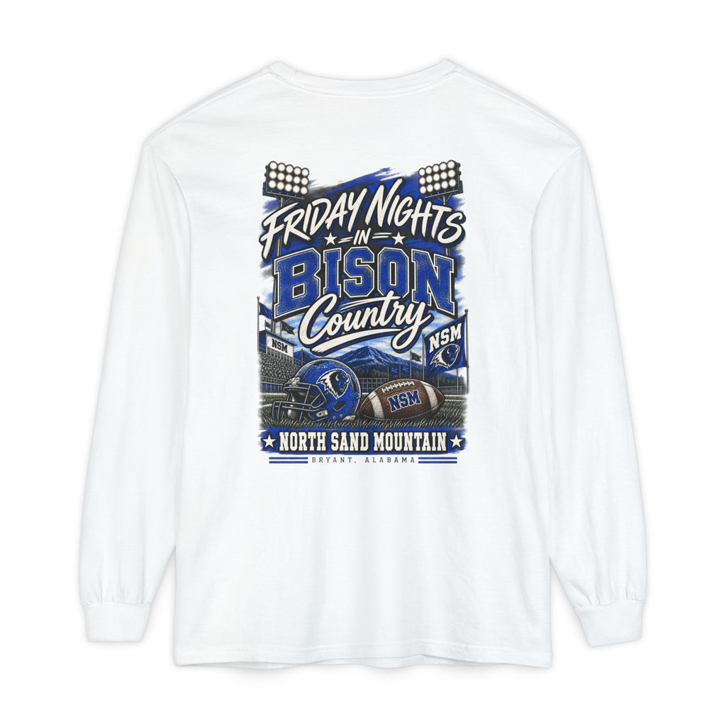 Friday Nights in Bison Country Comfort Colors Long Sleeve