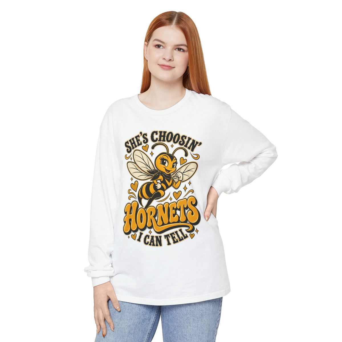 She’s Choosin’ Hornets, I Can Tell Vintage Long-Sleeve Tee