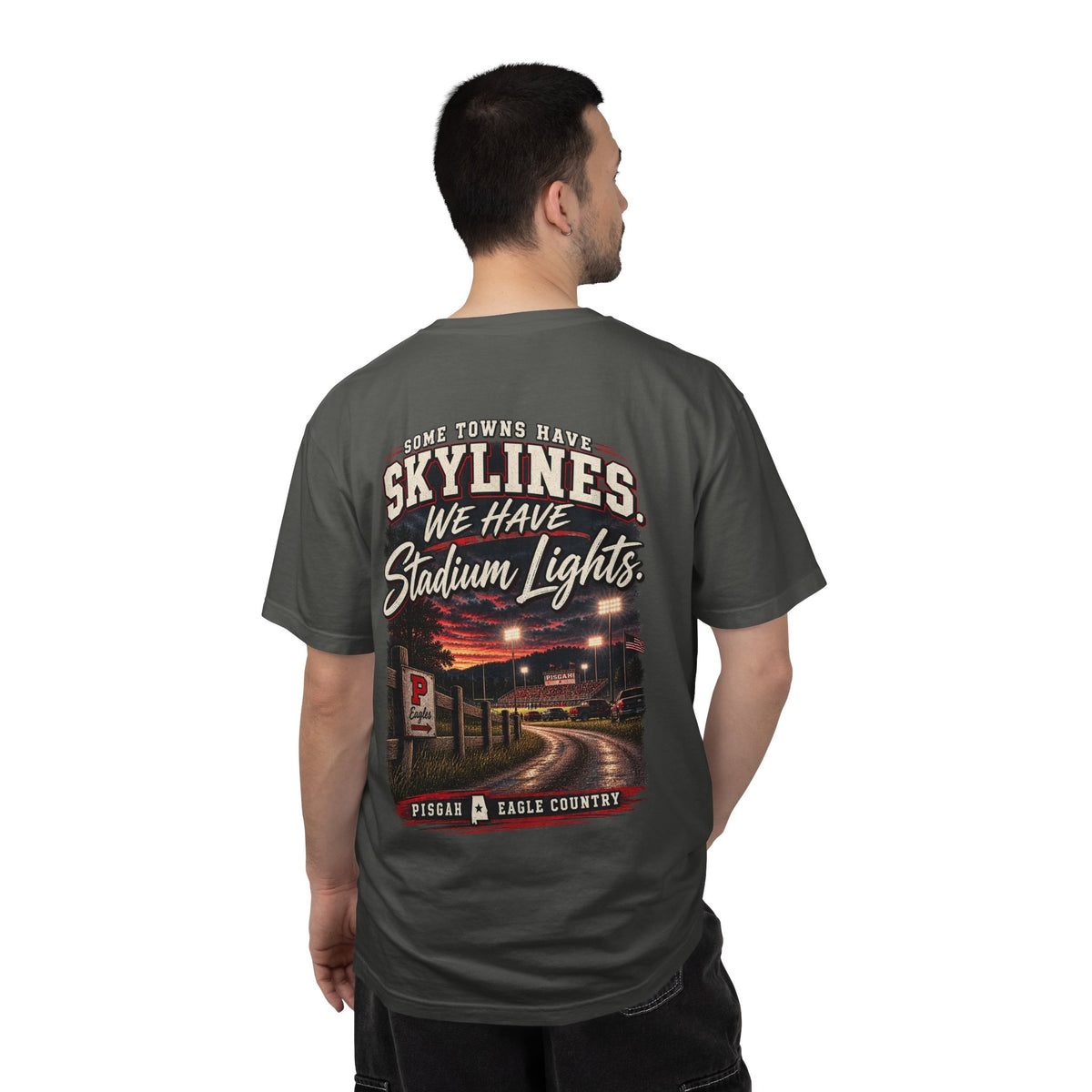 Pisgah Eagles Stadium Lights Hometown Tee