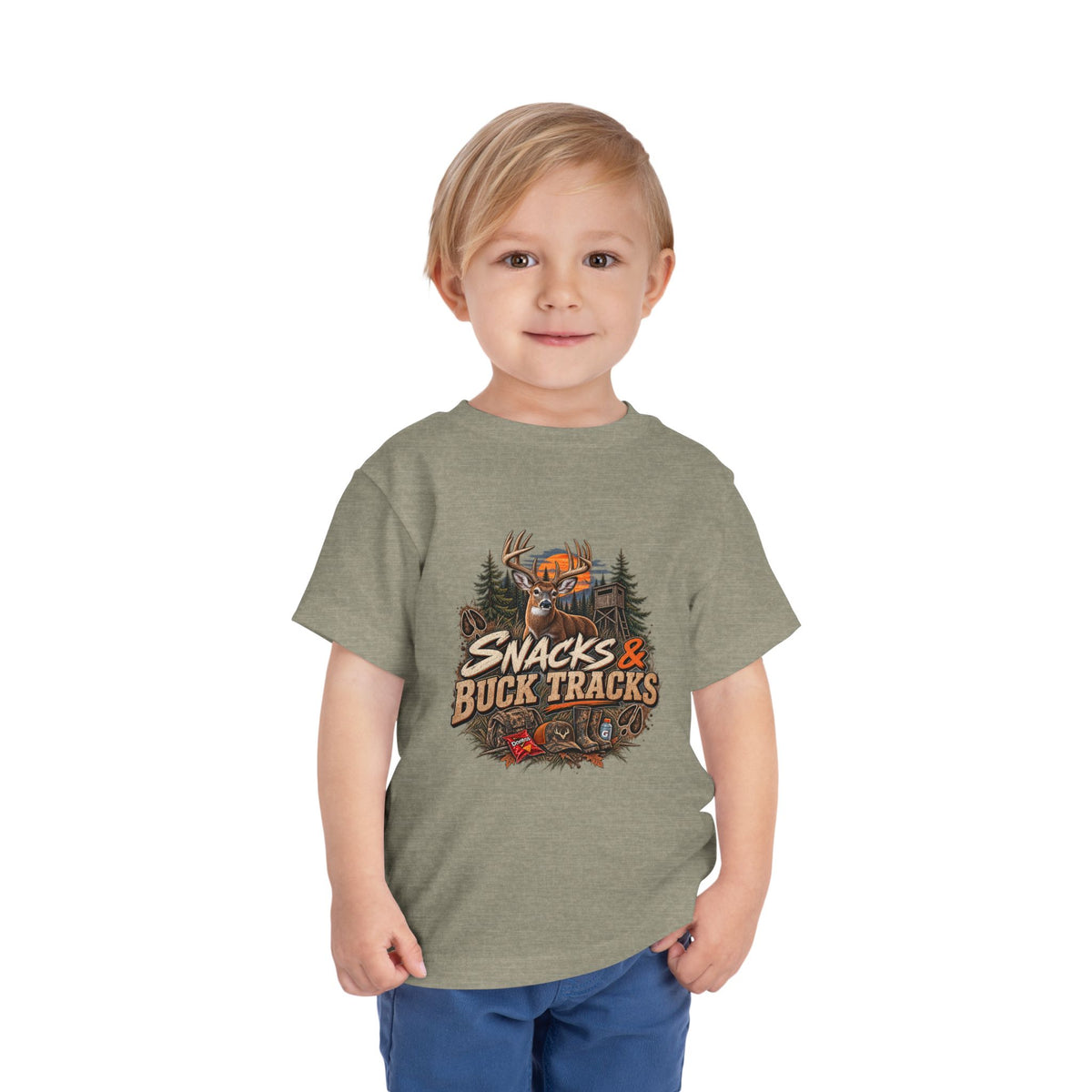 Snacks & Buck Tracks Toddler Short Sleeve Tee