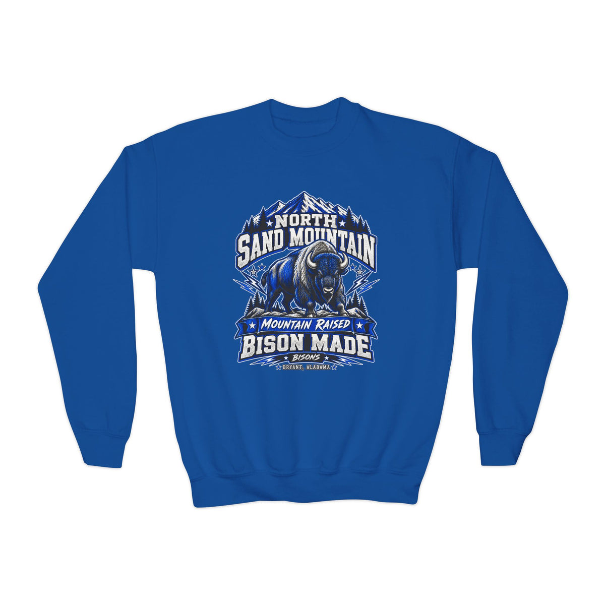 North Sand Mountain Mountain Raised Bison Made Youth Crewneck