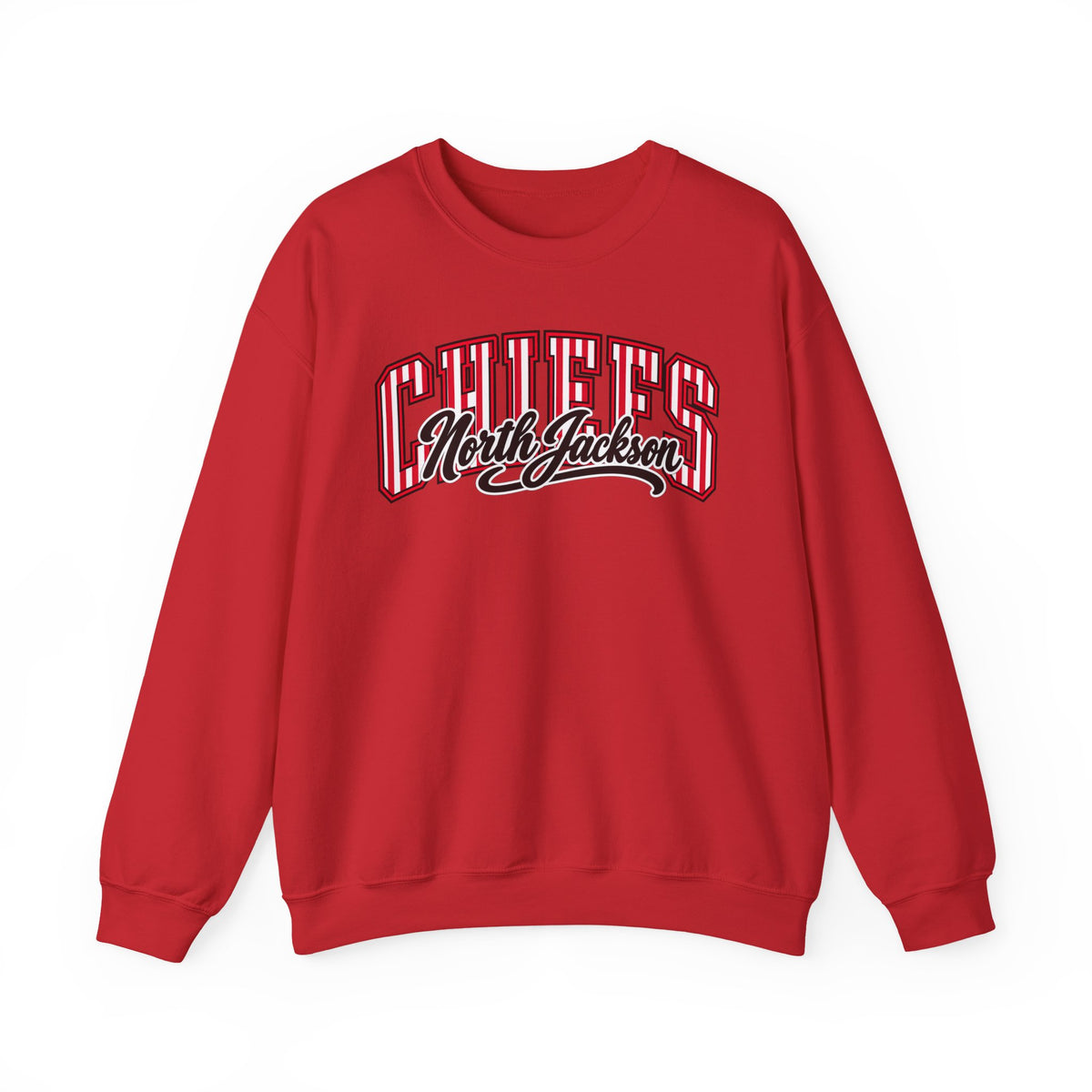 North Jackson Chiefs Pinstripe Spirit Crewneck