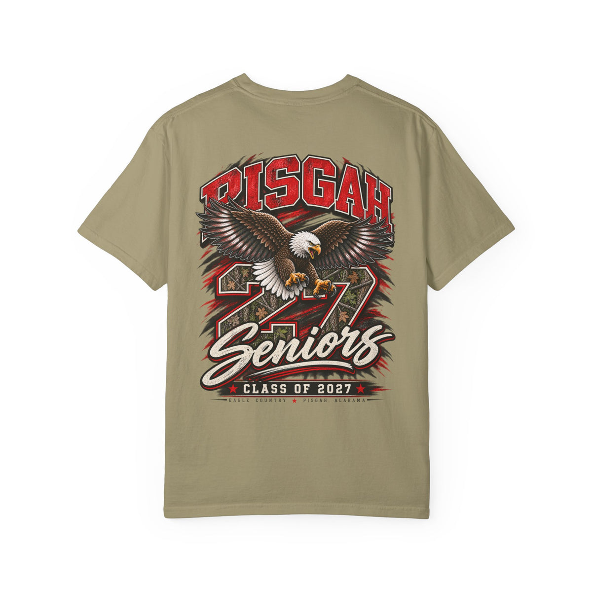 Pisgah Eagles Senior 2027 Camo Graphic Tee