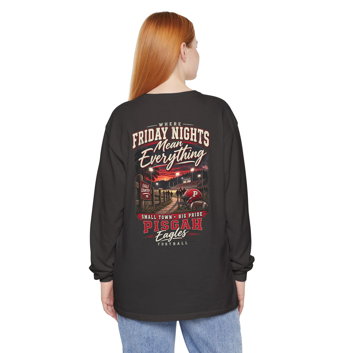 Pisgah Eagles Friday Night Lights Comfort Colors Long Sleeve