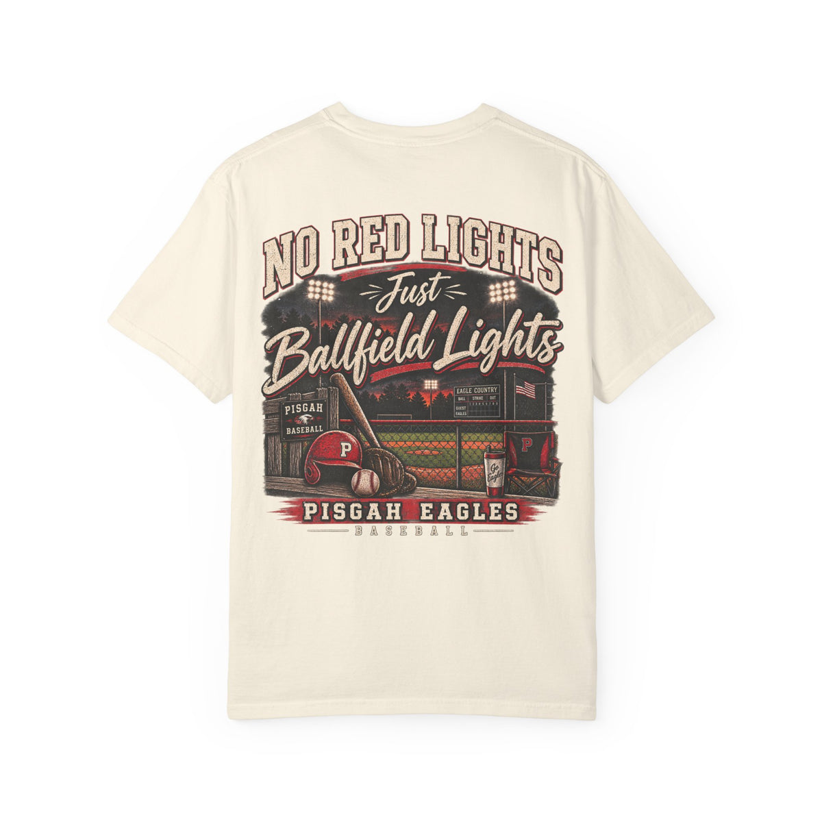Pisgah Eagles No Red Lights Baseball Tee