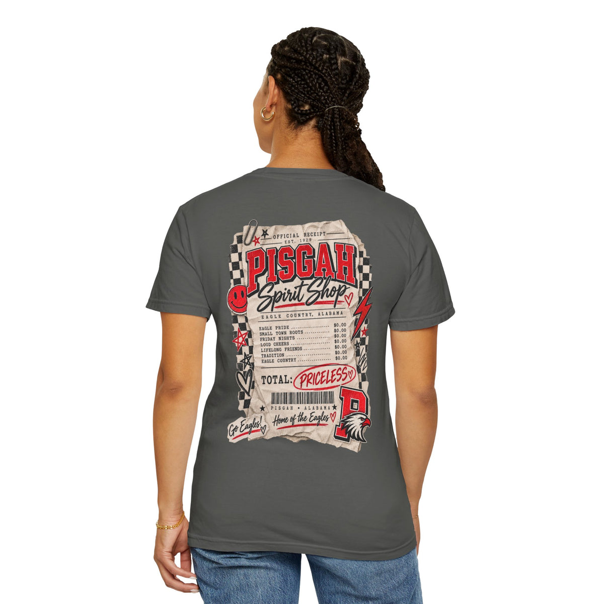 Pisgah Eagles Spirit Shop Receipt Comfort Colors Tee