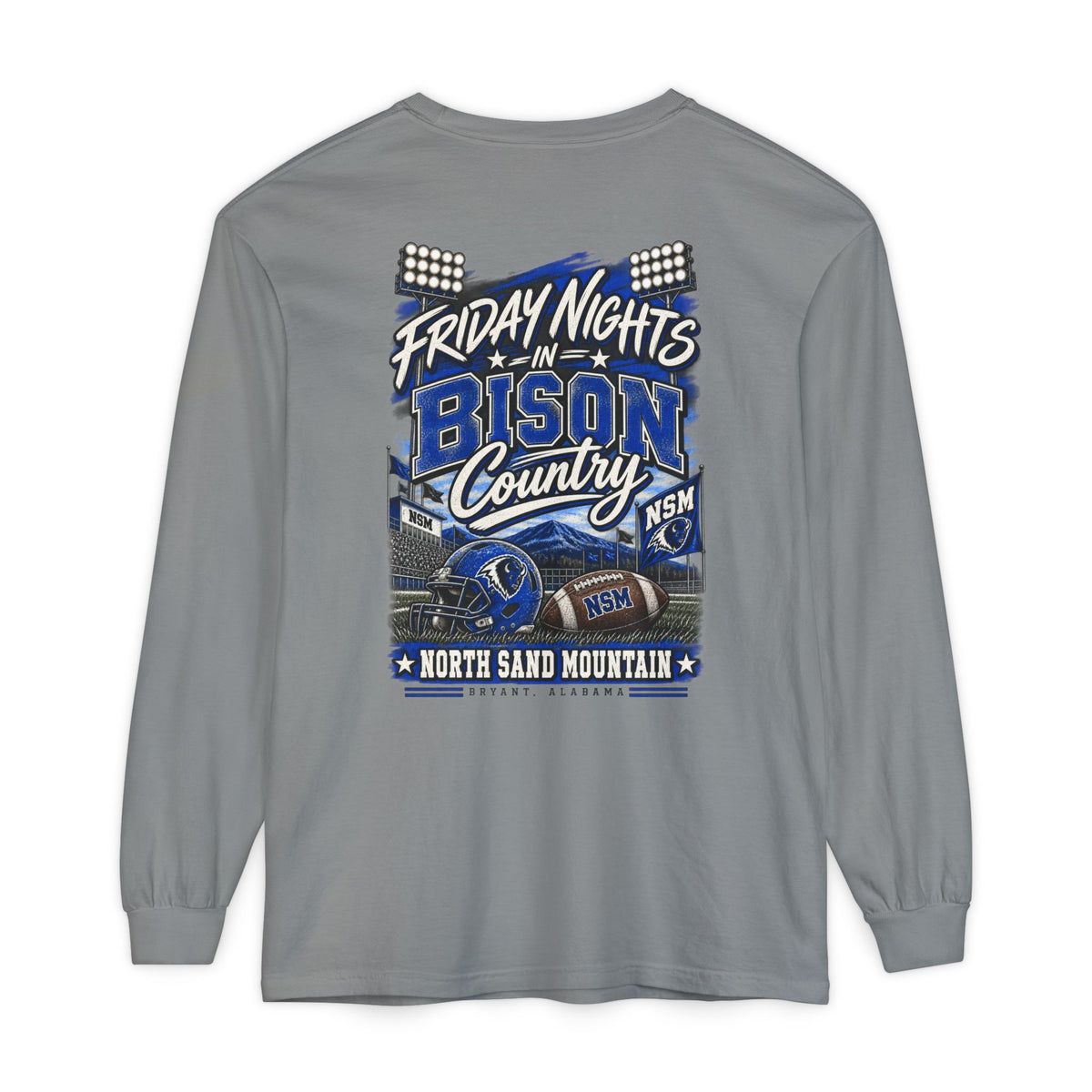 Friday Nights in Bison Country Comfort Colors Long Sleeve