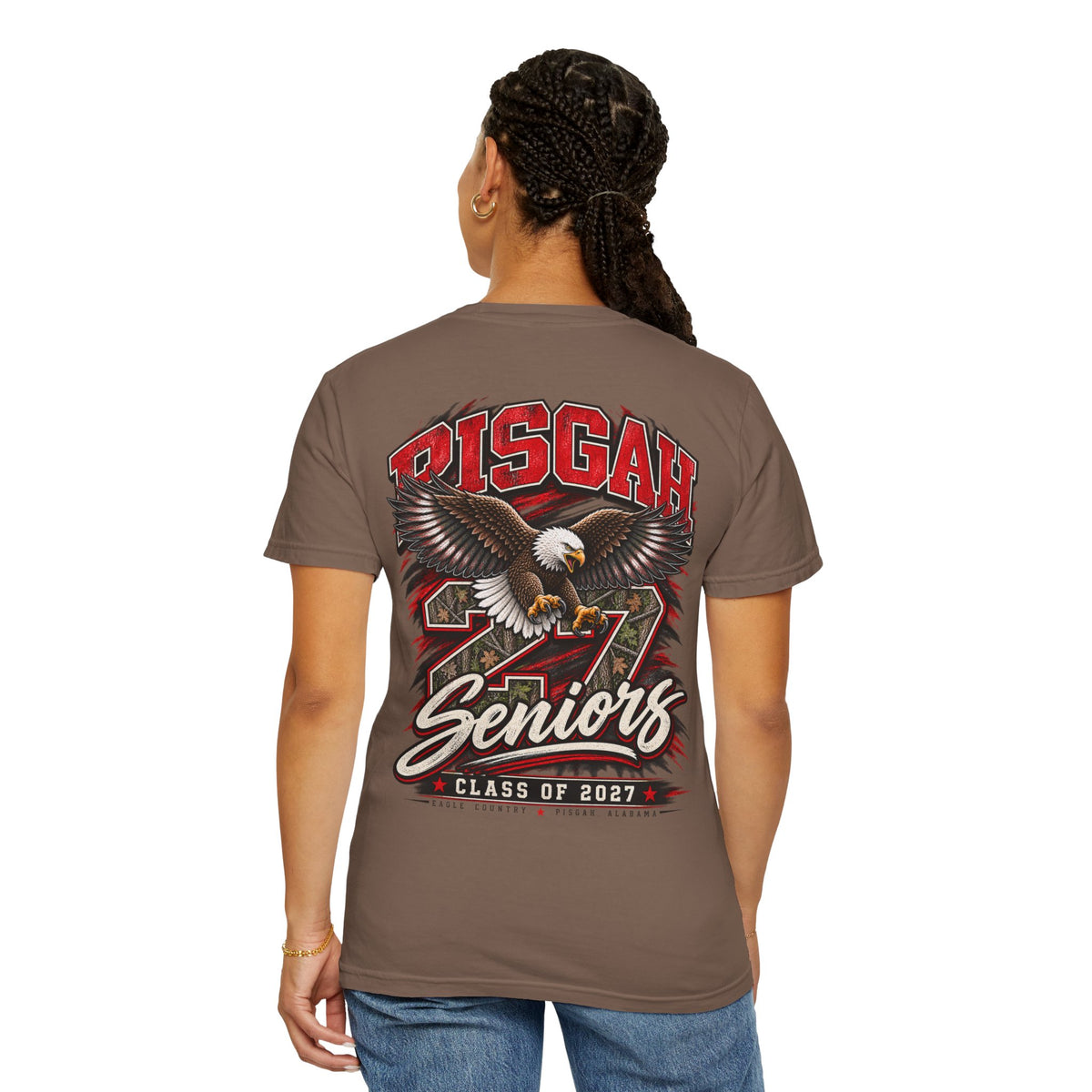Pisgah Eagles Senior 2027 Camo Graphic Tee