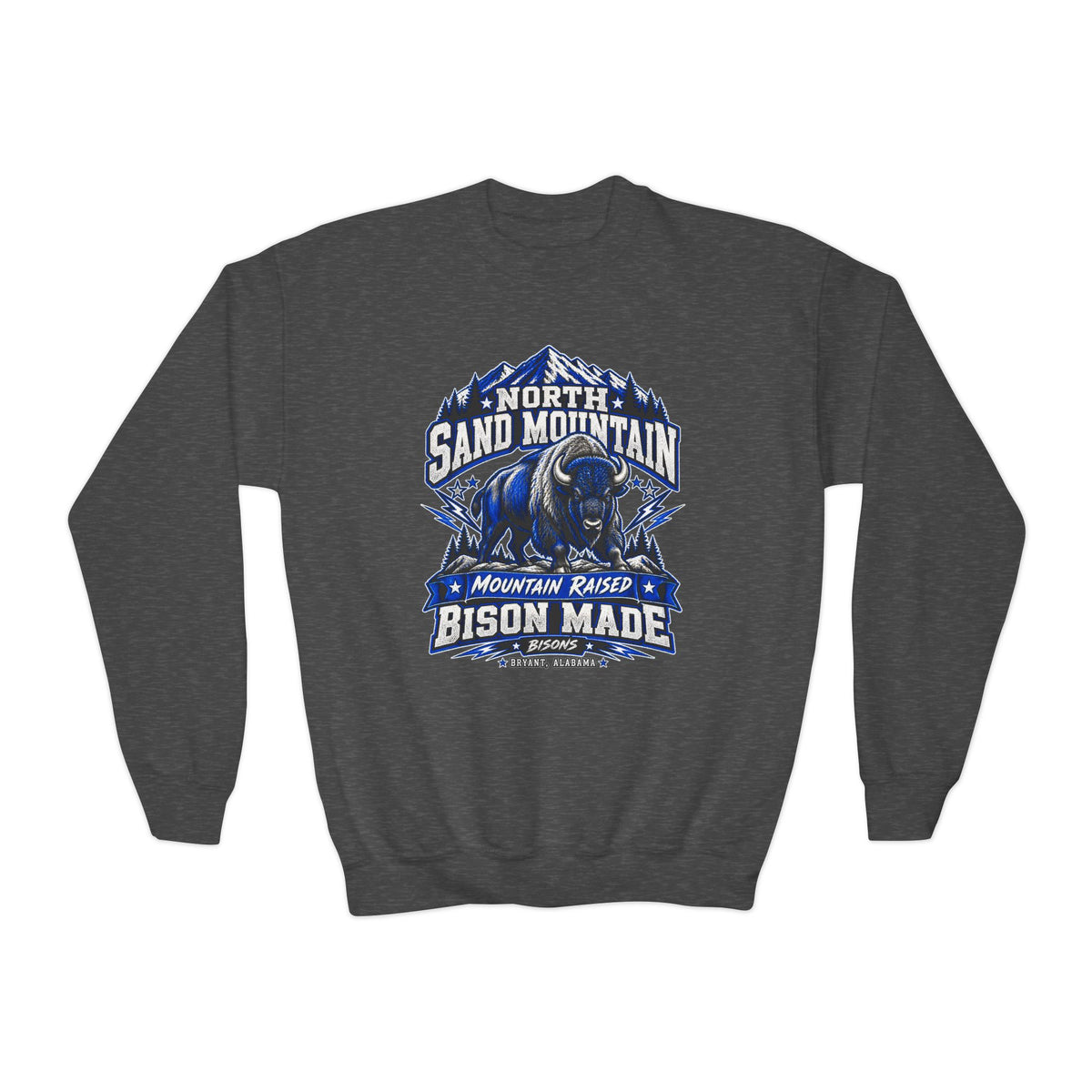 North Sand Mountain Mountain Raised Bison Made Youth Crewneck