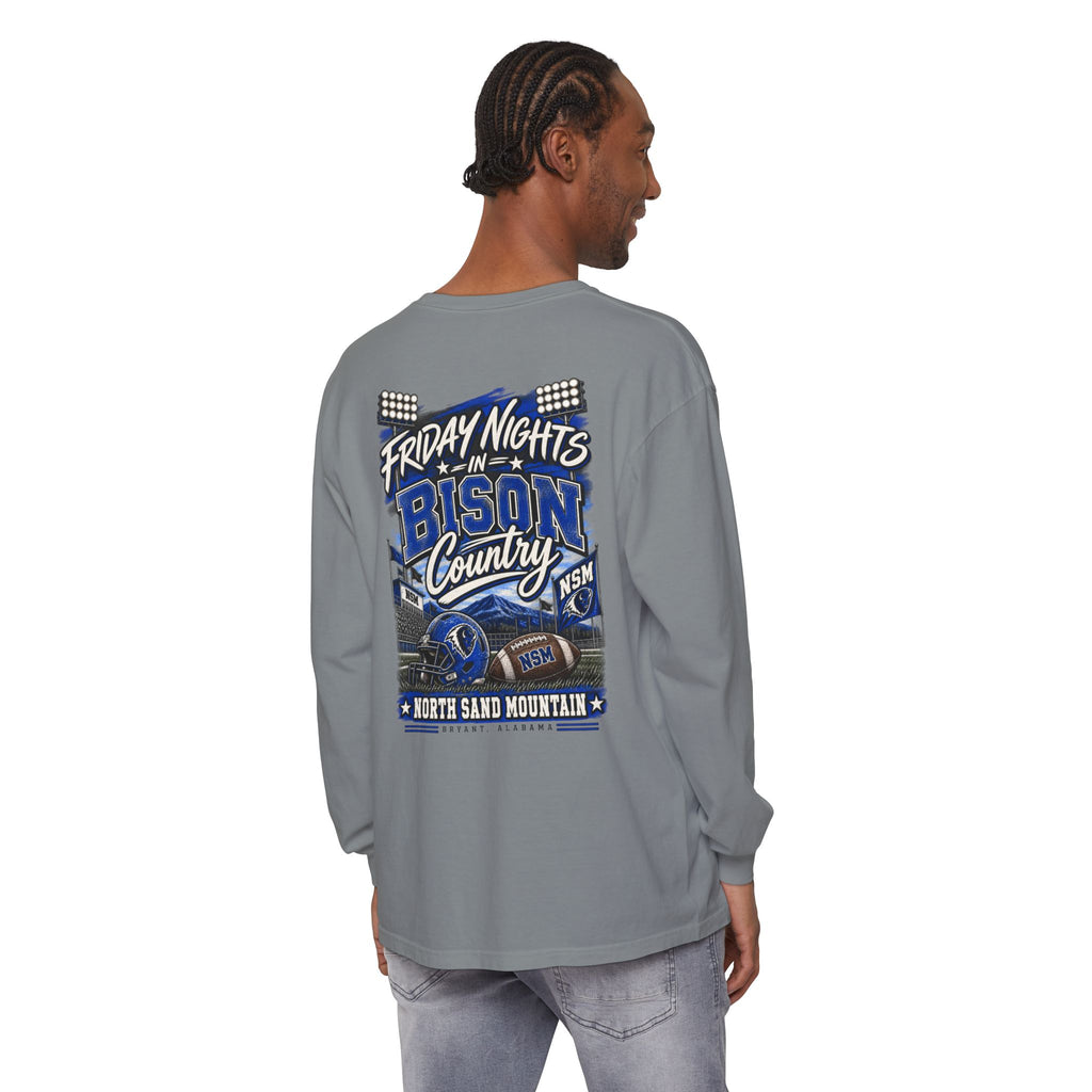 Friday Nights in Bison Country Comfort Colors Long Sleeve