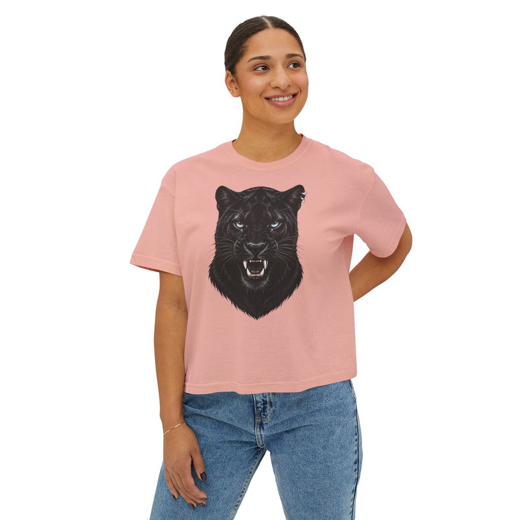 Midnight Panther Boxy Crop Tee