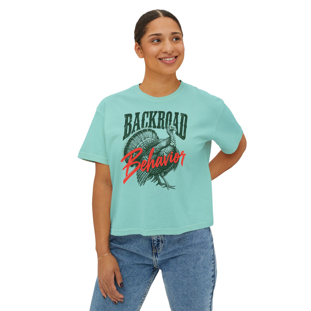 Backroad Behavior Boxy Crop Tee
