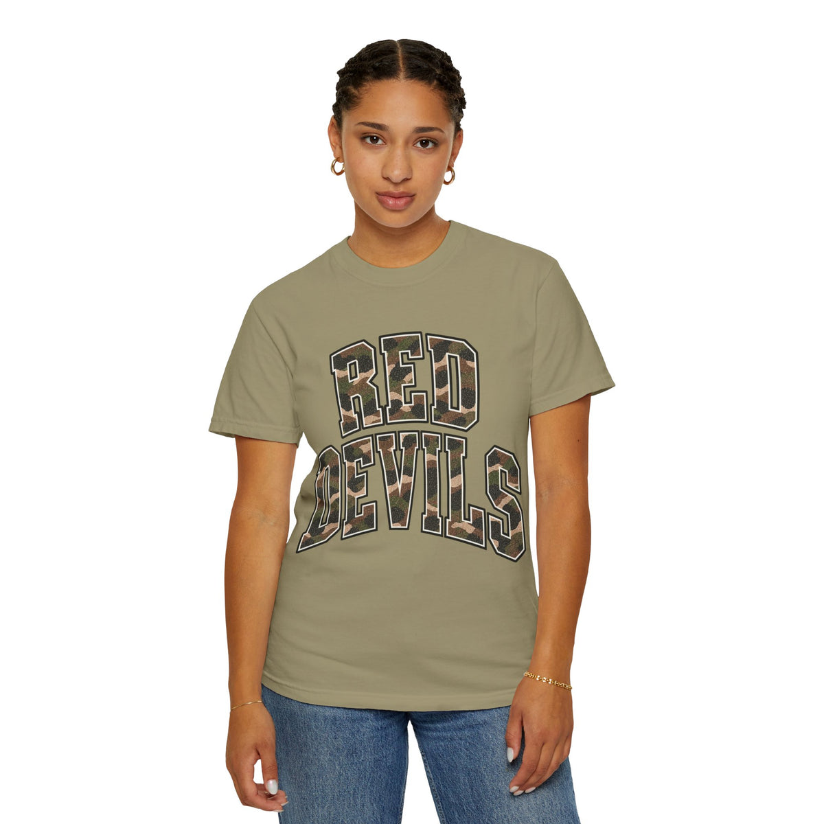 Red Devils Vintage Camo Comfort Colors Tee