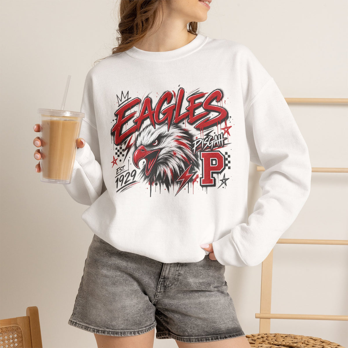 Pisgah Eagles Graffiti Pride Crewneck