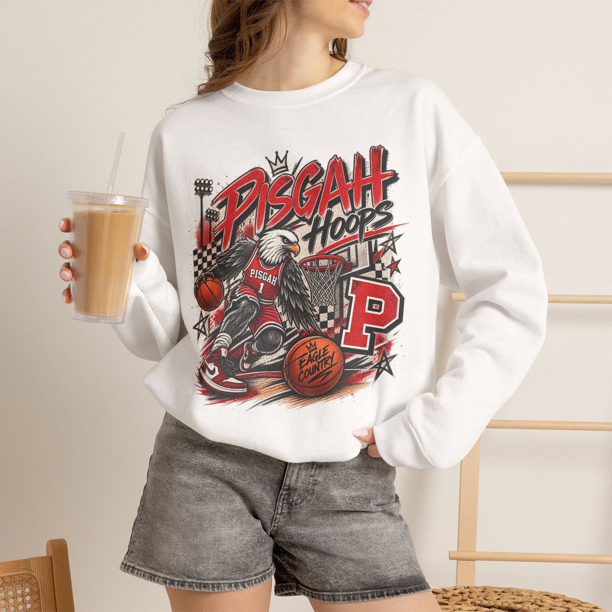 Pisgah Hoops Retro Basketball Crewneck
