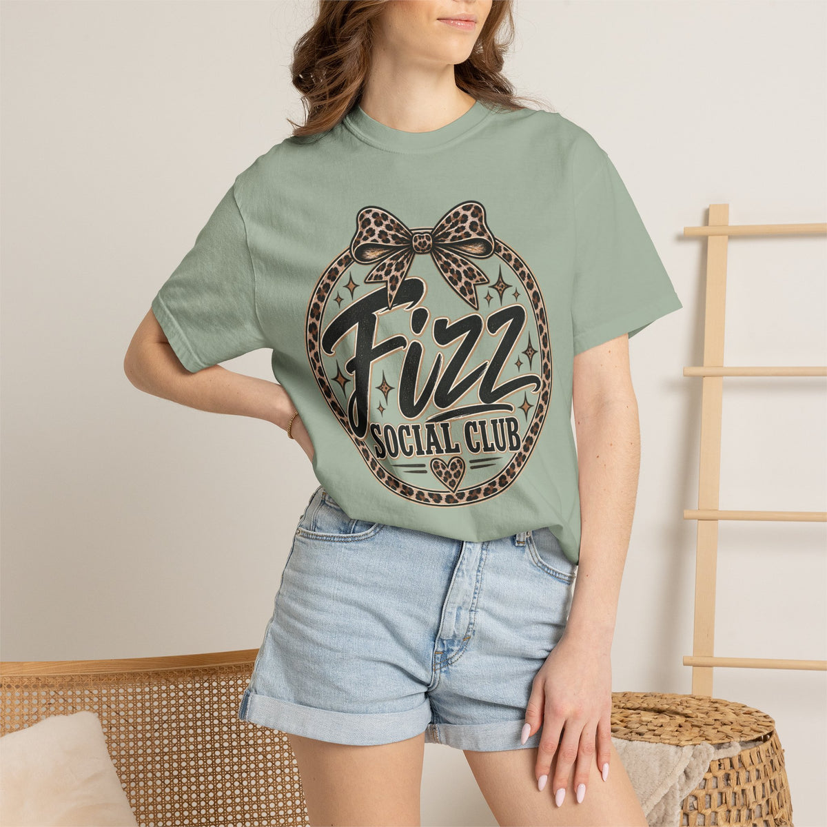 Fizz Social Club Vintage Leopard Graphic Tee