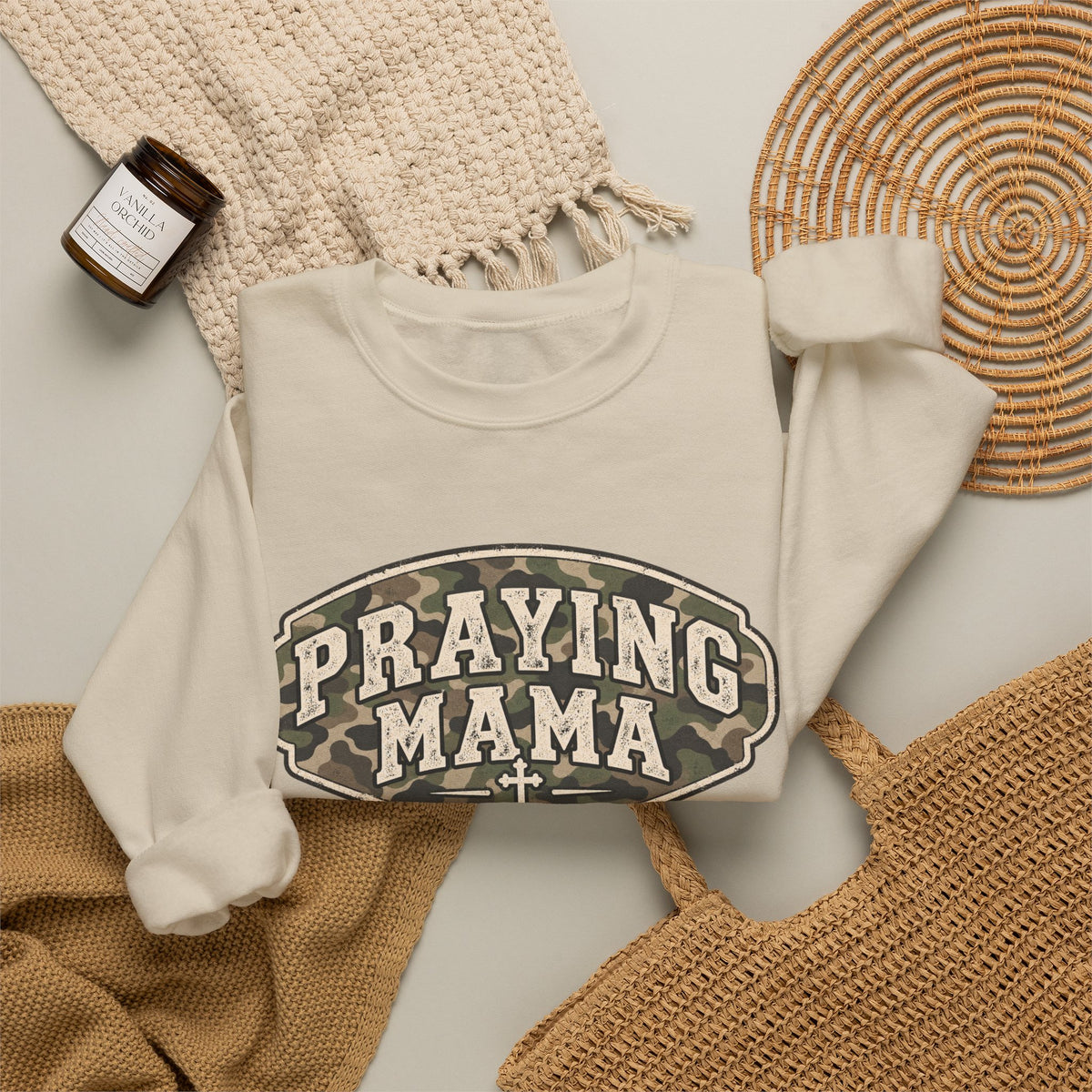 Praying Mama Camo Crewneck Sweatshirt