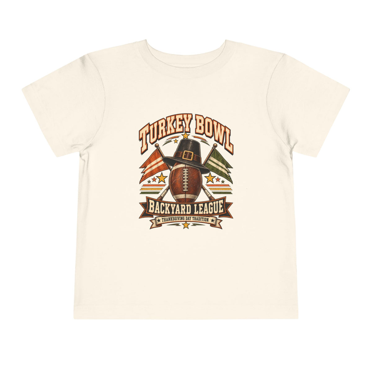 Turkey Bowl Backyard League Toddler Thanksgiving Tee