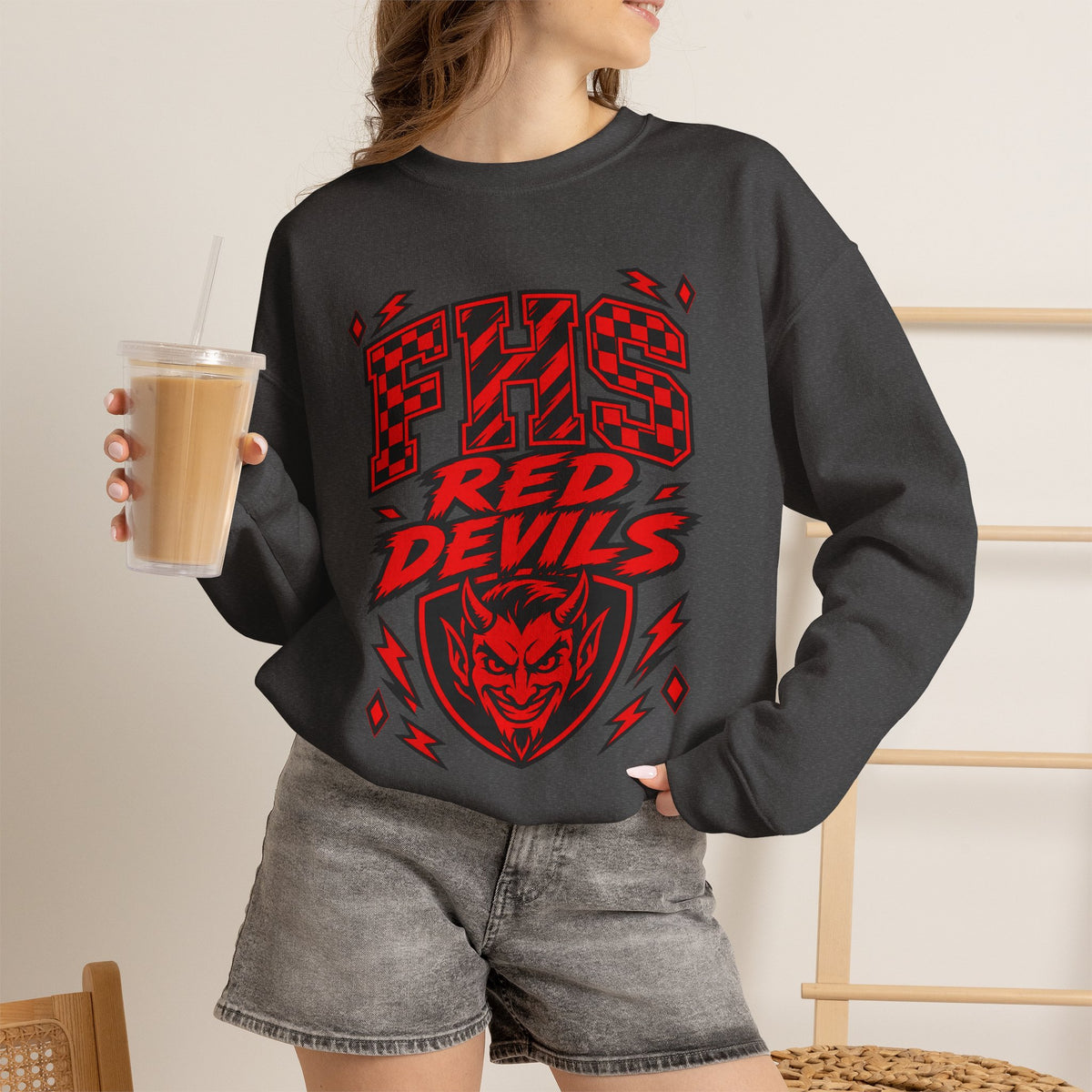 FHS Red Devils Varsity Spirit Crewneck Sweatshirt